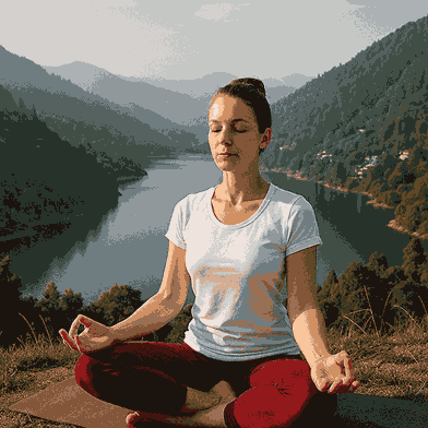 women doing meditation in peaceful and serene area of nainital