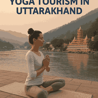 Yoga students practicing asanas outdoors in the hills of Nainital, surrounded by pine trees and Himalayan views, during a 200 hour yoga TTC in Indi